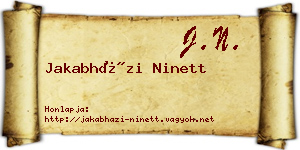 Jakabházi Ninett névjegykártya